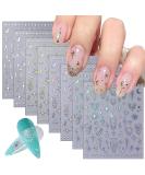 Buy CHANGAR 8 Sheets Moon Star Nail Stickers - Holographic Metallic Sun & Stars Nail Art Decals for Women | Unique Boho Designs | International Shipping Available - Buy Online on GoSupps.com