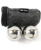Top Chi 1 lb. 1.5 Inch Solid Stainless Steel Baoding Balls with Carry Pouch. Non-Chiming Chinese Health Balls for Hand Therapy, Exercise, and Stress Relief - Buy Online on GoSupps.com