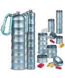 Buy 2 Pieces Aluminium Portable Organiser Set - 7 Tier Waterproof Pill Box for 14 Days - Moisture Resistant & Space-Saving Storage - Buy Online on GoSupps.com