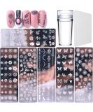 Nail Art Plates Set - 6 Stamping Plates + Transparent Stamp & Scraper | Perfect Nail Art Tools for Women & Girls - Buy Online on GoSupps.com