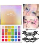 QLINLEAF Halloween Eyeshadow Palette - 30 Color Rainbow Palette & Lace Mask Set | Bright Vibrant Shades for Stunning Looks - Buy Online on GoSupps.com
