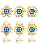 Evil Eye Themed Happy Birthday Cupcake Toppers 18-PC Set - This is a great evil eye birthday party or baby shower party third eye decoration for a boy or girl - SugarGera CU-EVIL-Y1 - Buy Online on GoSupps.com