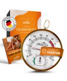 Alpine Breath Sauna Thermometer Hygrometer 2-in-1 - Precise Hard Glass Design - Automatic Calibration - Premium Sauna Accessories - Buy Online on GoSupps.com