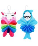 Yeelua Kids Rainbow Cat Shower Puff Loofah Sponge Set - Cute Animal Bath Sponges for Toddlers, Men, and Women - Exfoliating and Cleansing Shower Ball - Buy Online on GoSupps.com