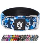 Buy Tspro Tactical Dog Collar - Military Standard 3.8cm Wide Adjustable 52-60cm Camo Blue Design - Strong & Durable - Buy Online on GoSupps.com