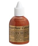 Sugarflair Golden Bronze Metallic Glitter Edible Airbrush Colour - 60ml for Cakes, Cupcakes, and Decorations - Buy Online on GoSupps.com