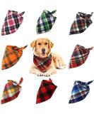 WOVTE 8 Pack Triangle Dog Bandana Reversible Plaid Painting Bibs Scarf Washable and Adjustable Kerchief Set for Dogs Cats Pets - Buy Online on GoSupps.com
