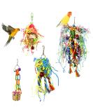 Pinenuts 4 Pack Bird Shredding Budgies Toys Parrots Chewing Hanging Foraging Toys Parrot Cage Shredder Toys Birds Cage Accessories for Small Parrots Parakeets Conures Love Birds Finches - Buy Online on GoSupps.com