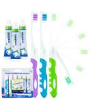 Travel Toothbrush with Toothpaste - Portable Folding Toothbrush Set for Hiking & Camping | 3 Pack Travel Size Kit - Multicolor - Buy Online on GoSupps.com