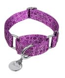 Adjustable Heavy Duty Martingale Dog Collars - Soft Glatted Light Purple for Small & Large Dogs (2.5cm Wide) - Buy Online on GoSupps.com