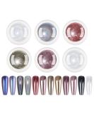 Rose Gold Chrome Nail Powder Set - Metallic Pigment with Pearl Effect and Holo Chrome D-Silver | BISHENGYF 6 Box - Buy Online on GoSupps.com