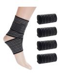 Rbenxia 4 Pack Black Elastic Ankle Compression Bandage - Adjustable Ankle Strap & Heel Brace Wraps for Joint Pain Relief & Athletic Support (70 cm - Buy Online on GoSupps.com