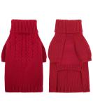 Cit toile Classic Knitted Dog Sweater with Turtleneck - Soft & Warm Cold Weather Knit Vest for Small/Medium Dogs - Red Size S - Buy Online on GoSupps.com
