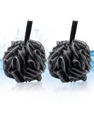 Extra Large Black Bath Sponge Set - 2 Soft Mesh Shower Sponges for Body Peeling & Comfortable Washing - Buy Online on GoSupps.com