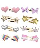Shop 16-Pack Glittering Hair Clips for Girls | Star Heart & Butterfly Designs | Snappy Clamping Accessories - Buy Online on GoSupps.com