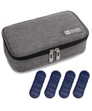 ALLCAMP Insulin Cooler Travel Case - Diabetic Medication Cooler with 4 Ice Pack - Portable & Reusable Grey - Medium Size - Buy Online on GoSupps.com