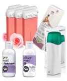6x Pink Wax Cartridges Heater & Cleaner Set | 100 Fleece Strips & Mr. Wax Pre & After Wax 150ml | International Shipping - Buy Online on GoSupps.com
