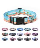 Suredoo Adjustable Dog Collar | Soft & Comfortable Nylon for Small & Medium Dogs | Perfect for Puppies | Neck Size 25-40 cm | Beach Design - Buy Online on GoSupps.com