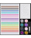 Rainbow Face Gem Stickers & Chunky Glitter Set - 1225 Pcs Rhinestones for Makeup Nails & Crafts - Glitter for Face Hair & Body Decor - Buy Online on GoSupps.com
