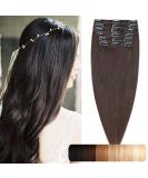 SEGO Clip In Extensions - 8 Piece Real Remy Hair Set Dark Brown #2 (20 / 50cm) - Heat Resistant Straight Hair Extensions for Beautiful Volume - Buy Online on GoSupps.com