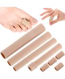 4-Piece Silicone Toe Protection Set | Adjustable Hose Bandage & Toe Caps for Corns Blisters & Pressure Relief - 15cm Off-White - Buy Online on GoSupps.com