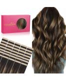 Buy If-of-Hearted Tape Extensions | 40pcs 100g 14 Inch Balayage Dark Brown to Chestnut Brown | Real Silky Hair Extensions - Buy Online on GoSupps.com
