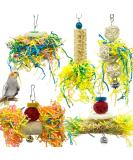 Bird Parrots Shredding Toys - Foraging & Chewing Accessories for Lovebird, Cockatiel, Conure, African Grey - Hanging Loofah & Cage Shredder Toys - Buy Online on GoSupps.com
