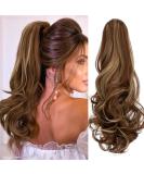 18-inch Curly Ash Blonde Mix Light Brown Ponytail Extension - Clip-in Claw Hairpiece for Women - Buy Online on GoSupps.com