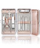 Yougai Professional Manicure Set - 12Pcs Stainless Steel Nail Kit for Women - Pedicure Grooming Kit with Travel Case (Rose Gold) - Buy Online on GoSupps.com