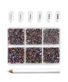 Beadsland 7200PCs Flatback Rhinestones - Clear Round Crystal Gems for Nail Art & Handicrafts | Mixed Sizes SS3-SS10 with Wax Pen Kit - Blue Volcano - Buy Online on GoSupps.com