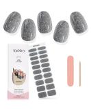 Kalolary Gel Nail Polish Strips Nail Gel Art Sticker Waterproof Full Nail Wraps Decal Sets with Nail File and Stick for Women Girls Nail Art Decor (UV/LED Lamp Required) (Shiny Grey) - Buy Online on GoSupps.com