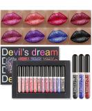 Dulele Lipstick Set - 12 Shiny Waterproof Colors | Long-Lasting Metallic & Matte Lip Gloss | Perfect for Halloween & Festivals | International Shipping - Buy Online on GoSupps.com