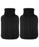 Buy 2 Pieces Knitted Hot Water Bottle Covers - Soft Winter Sweaters for Pain Relief & Therapy (Black) - Ideal for Cramps & Aches - Buy Online on GoSupps.com