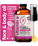 Organic Vitamin E Oil for Scars Stretch Marks Wrinkles & Cellulite - Natural Hydrating Skincare with Castor Rosehip & Jojoba - Face & Body Treatment - Buy Online on GoSupps.com