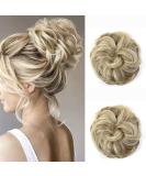 JJstar 2PCS Messy Bun Hair Pieces - Curly Fake Hair Donut Tousled Updo for Women - High Heat Resistant Synthetic Fiber Scrunchies (Dirty Blonde) - Buy Online on GoSupps.com
