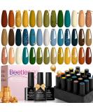 Beetles 20Pcs Glamping Trip Gel Nail Polish Kit - Holiday Winter Colors Set with Base, Top Coat, Soak off UV, DIY Manicure - Christmas Gift - Buy Online on GoSupps.com