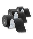 3-Pack Kinesiology Tape Pro Athletic Sports - Knee, Ankle, Muscle Support | Dynamic Physical Therapy | Strong, Rock-Breathable & Water Resistant Cotton Roll | Pre-Cut 10 Strips - Black - Buy Online on GoSupps.com