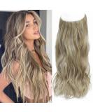 Invisible Wire Wavy Hair Extensions 20 Inch Mix Ash Blonde - Synthetic Hair Pieces for Women - Buy Online on GoSupps.com