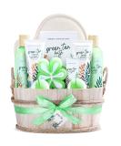 Green Tea Home Spa Gift Basket - 11 Pc Set for Women and Men | Body Lotion, Hand Cream, Exfoliating Loofah | Birthday & Christmas Gift Idea - Buy Online on GoSupps.com