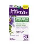 ZzzQuil Pure Zzzs Restorative Herbal Sleep Tablets | Drug-free & Melatonin-free Formula with Valerian Root, Hops, and Passion Flower | Sleep Aids for Adults | 60 Count - Buy Online on GoSupps.com