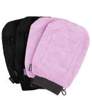Vive Exfoliating Mitts for Body (4 Pack) - Deep Microdermabrasion Scrub Gloves with Soap-Saver Pocket - Premium Black & Pink - Body Exfoliate Shower Dead Skin Remover - Ideal for Keratosis Pilaris - Buy Online on GoSupps.com