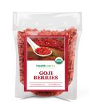 Healthworks Raw Goji Berries (16 Ounces / 1 Pound) | Certified Organic & Sun-Dried | Keto, Vegan & Non-GMO | Baking, Teas & Smoothies | Antioxidant Superfood - Buy Online on GoSupps.com