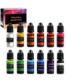 Epoxy Resin Color Dye Set - 12 Vivid Translucent Colors - 10ml Each - Buy Online on GoSupps.com