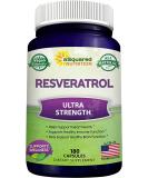ASquared Nutrition 100% Natural Resveratrol 1000 mg  Max Strength Antioxidant Supplement - 180 Capsules - Buy Online on GoSupps.com