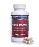 Garlic Capsules 5000mg - 120 Vegan Capsules | High Strength Odourless Supplement for Heart Health | UK Made - Buy Online on GoSupps.com