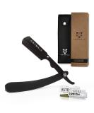 Anymale Black Edition Classic Razor Set | Men's Beard Knife with 10 Astra Blades & Travel Etui - Perfect for Beginners and Barbers - Buy Online on GoSupps.com