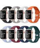 8 Pack Silicone Apple Watch Bands - Waterproof Sport Straps for iWatch Series 8 7 6 5 4 3 2 1 SE - Men Women Replacement Wristbands - Dark Gray/BlackWhite/Orange/Sky Blue/Wine Red - Buy Online on GoSupps.com