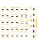 Shiny Gold Face Tattoos for Women, Girls, and Kids - Glittery Halloween Stickers for Parties and Costumes - Buy Online on GoSupps.com