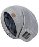 Silk Satin Sleep Cap Bonnet | Silk Lined Beanie Hat for Curly Hair | Adjustable Night Cap | LIGHT GREY - Buy Online on GoSupps.com