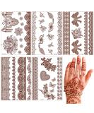 Brown Henna Temporary Tattoo Stickers - Waterproof Lace Designs for Women - Festive Party Favors - 5 Sheets - Buy Online on GoSupps.com